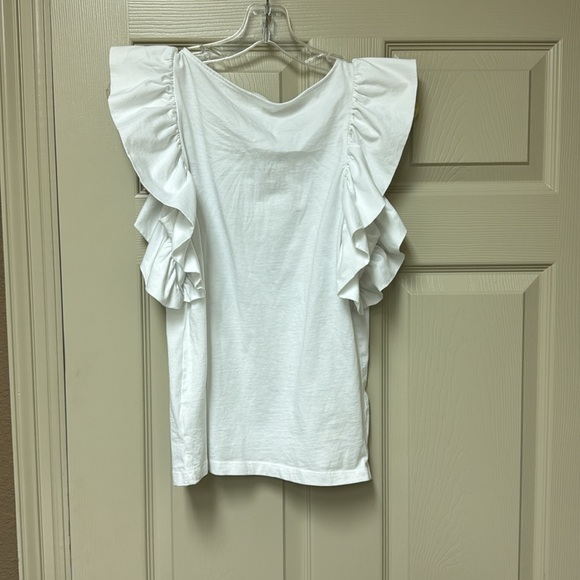 White short sleeve ruffle top from Nordstrom - Picture 3 of 3